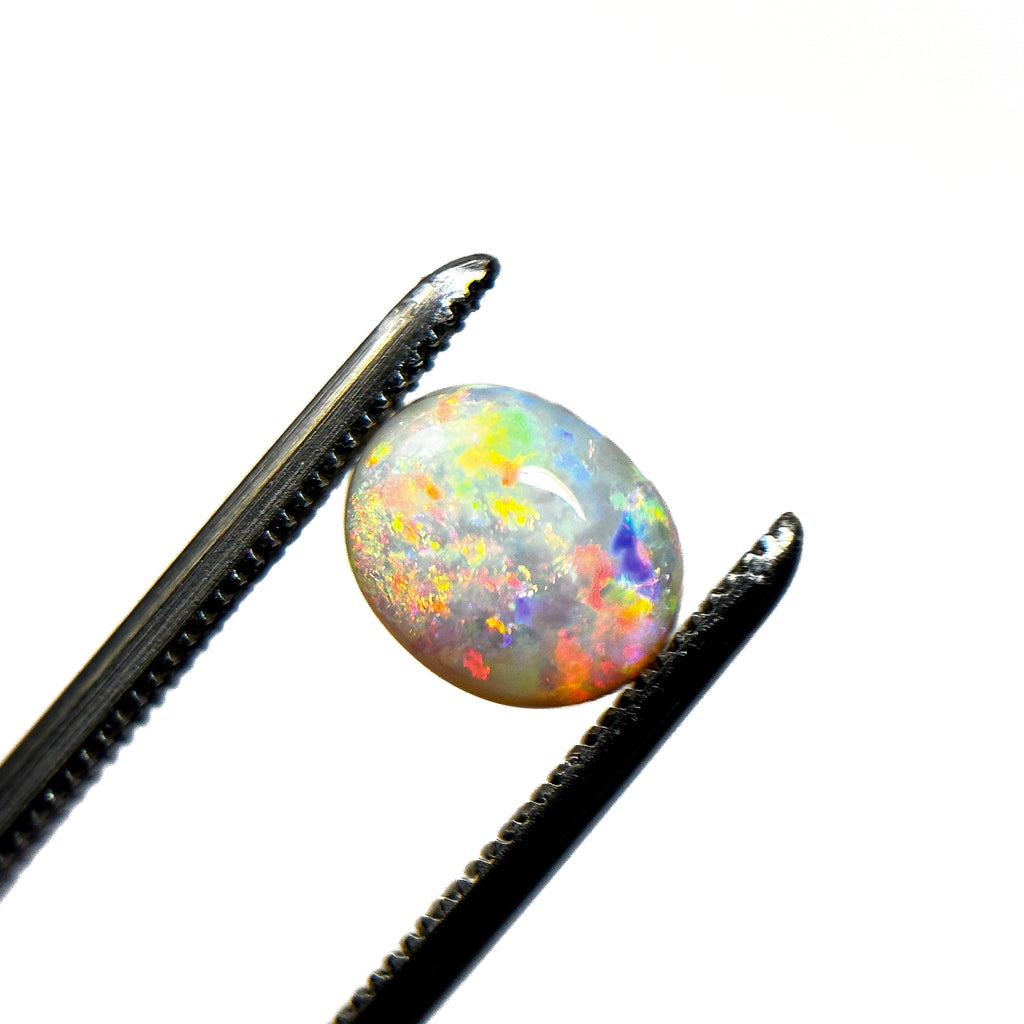 Crystal Opal Red Multicolour 8x6x4 Cabochon Oval 1.25 Carat