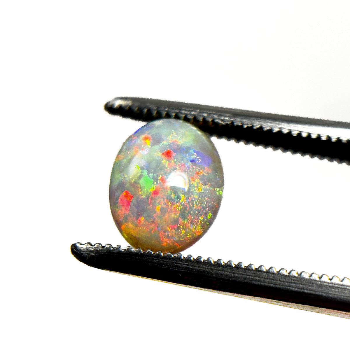 Crystal Opal Red Multicolour 8x6x4 Cabochon Oval 1.25 Carat