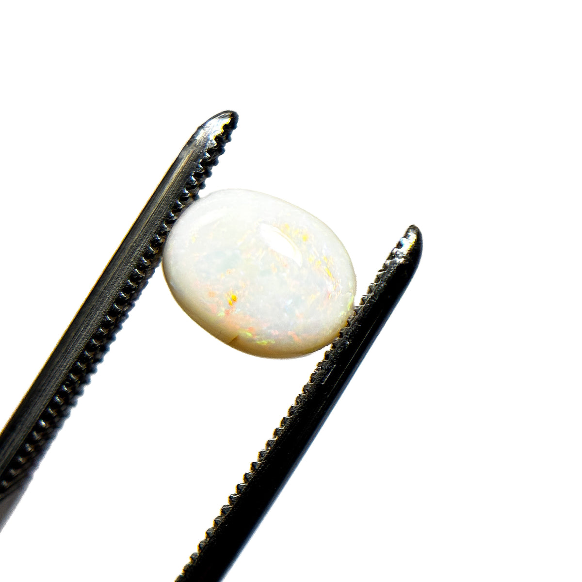 White Opal Red Multicolour 8x6.5x4 Cabochon Oval 1.35 Carat