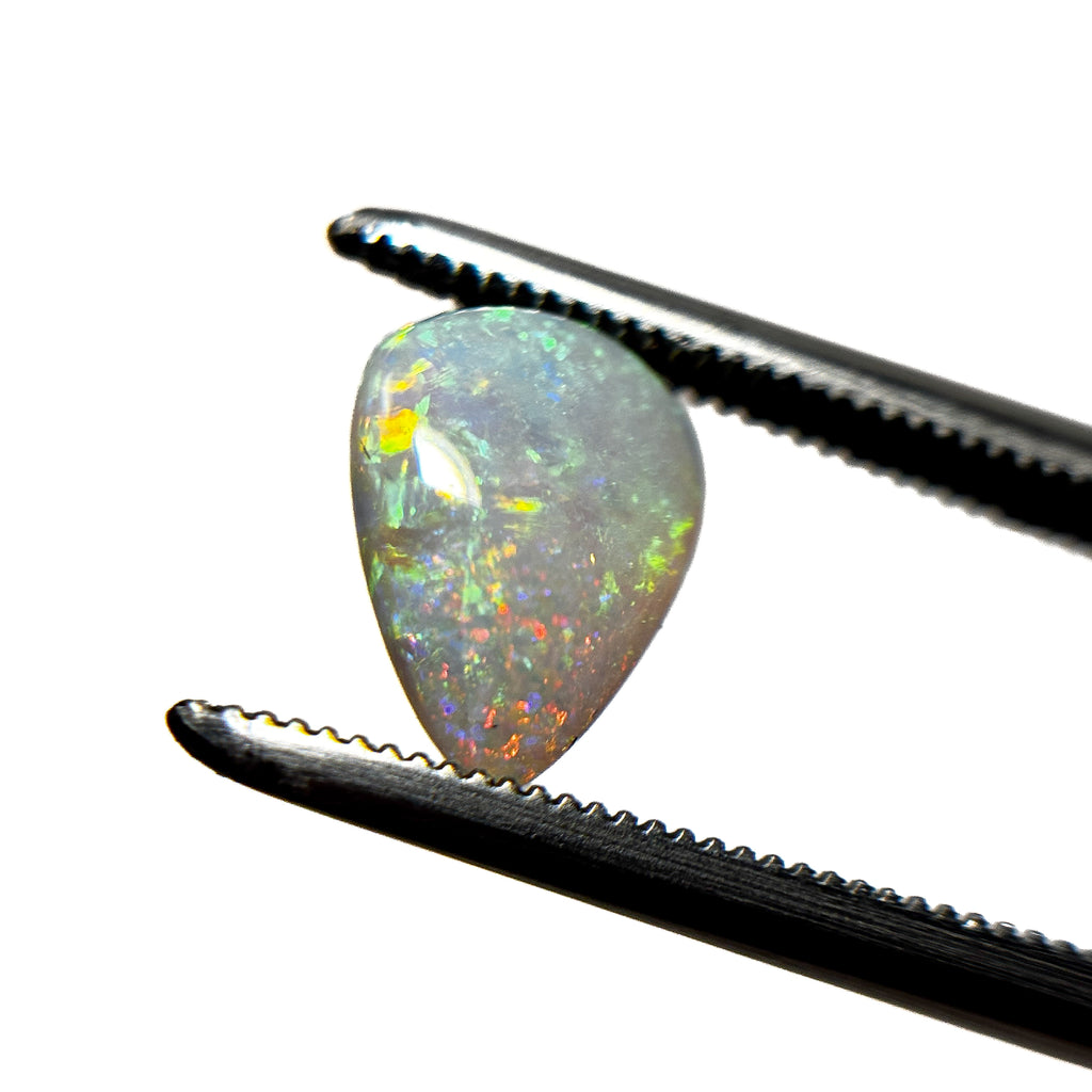 Crystal Opal Red Multicolour 9x7x3 Cabochon Pear 1.25 Carat