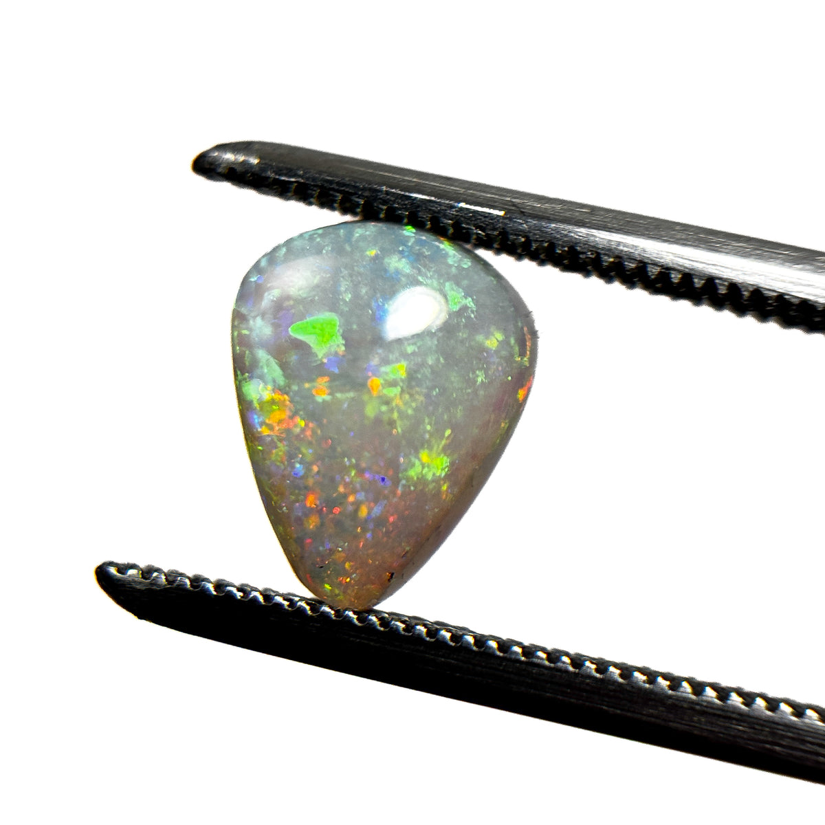 Crystal Opal Red Multicolour 9x7x3 Cabochon Pear 1.25 Carat