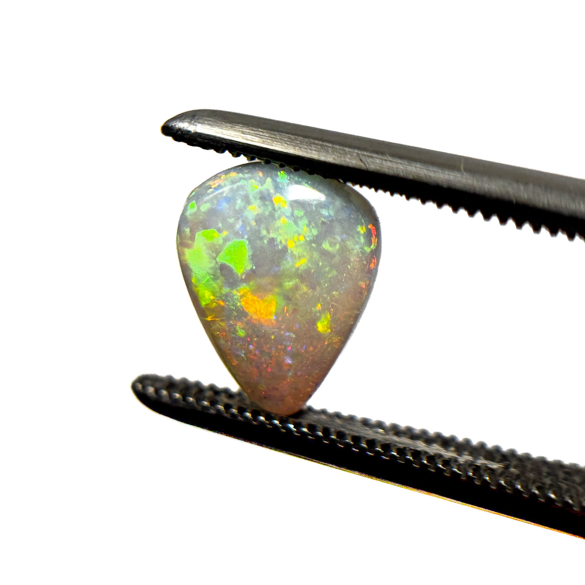 Crystal Opal Red Multicolour 9x7x3 Cabochon Pear 1.25 Carat