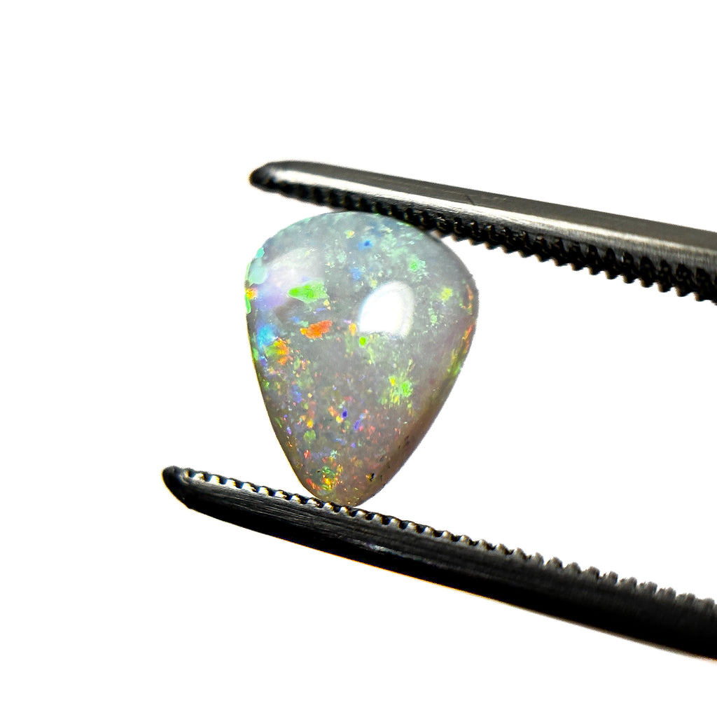 Crystal Opal Red Multicolour 9x7x3 Cabochon Pear 1.25 Carat