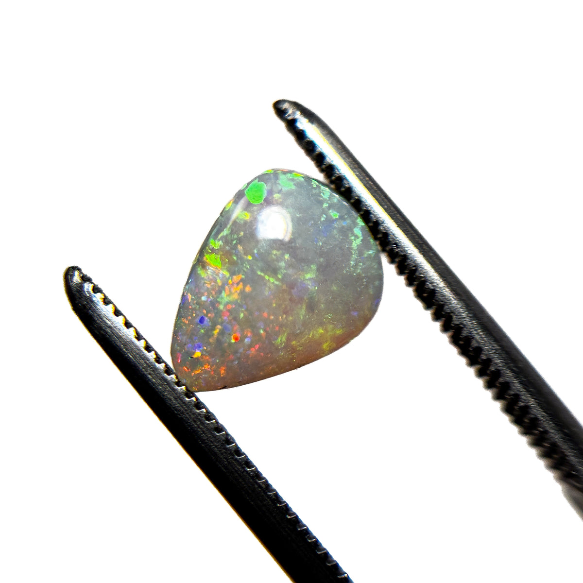 Crystal Opal Red Multicolour 9x7x3 Cabochon Pear 1.25 Carat