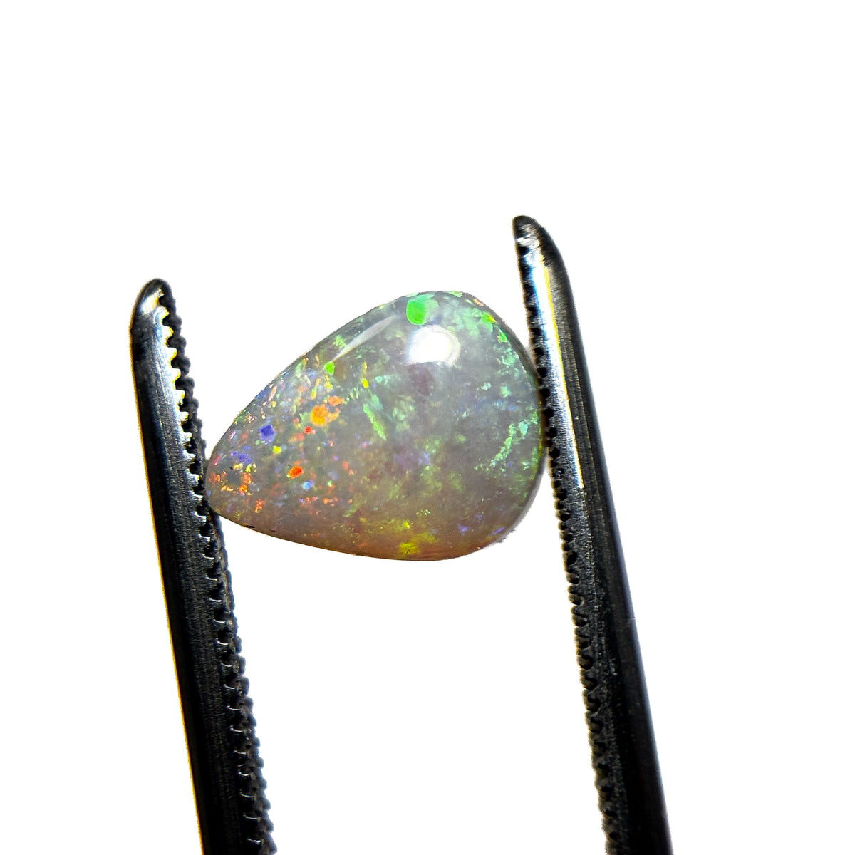 Crystal Opal Red Multicolour 9x7x3 Cabochon Pear 1.25 Carat