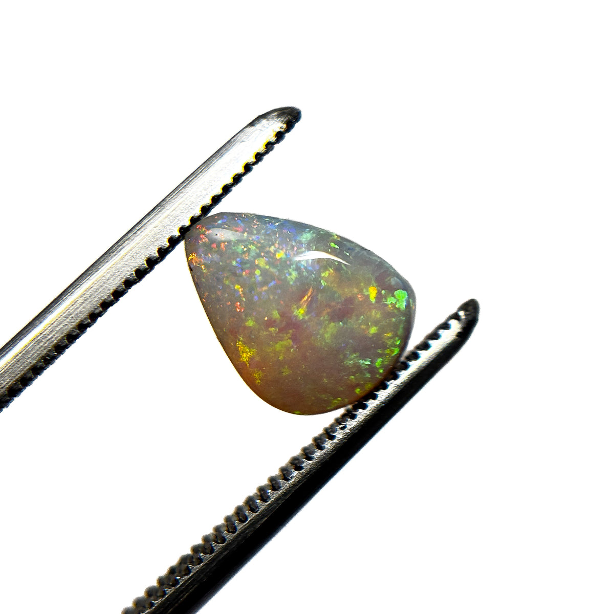 Crystal Opal Red Multicolour 9x7x3 Cabochon Pear 1.25 Carat
