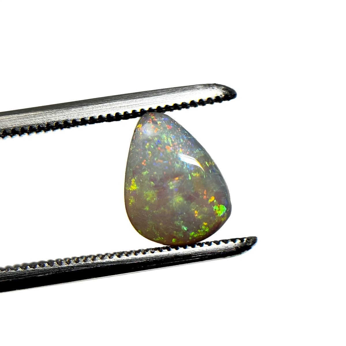 Crystal Opal Red Multicolour 9x7x3 Cabochon Pear 1.25 Carat