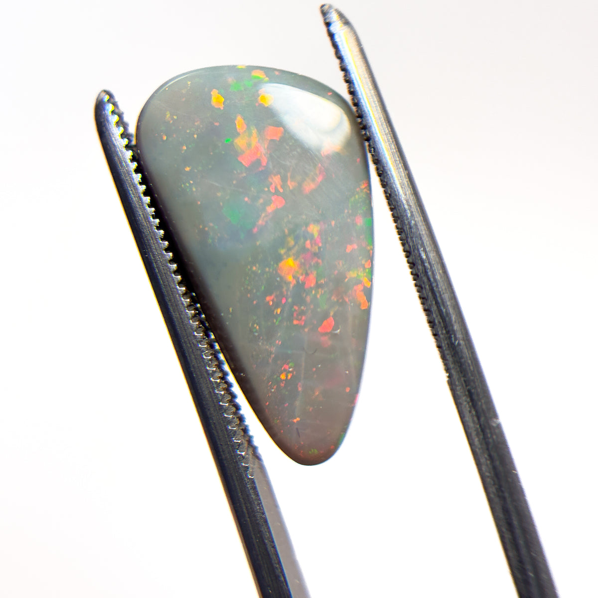 Semi Black Opal Red Multicolour 10x6.5x3.3 Cabochon Freeform 4.1 Carat