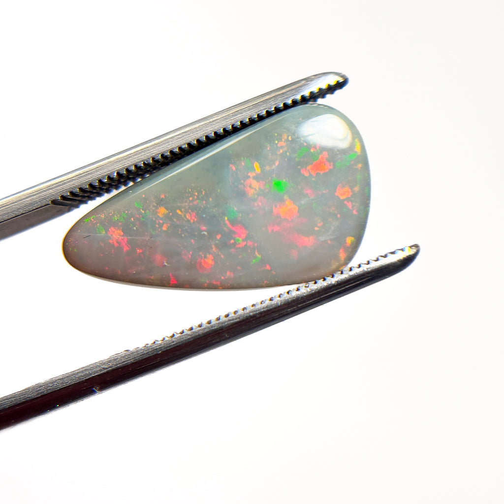 Semi Black Opal Red Multicolour 10x6.5x3.3 Cabochon Freeform 4.1 Carat