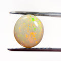 White Opal Red Multicolour 14x13x5 Cabochon Oval 6.7 Carat