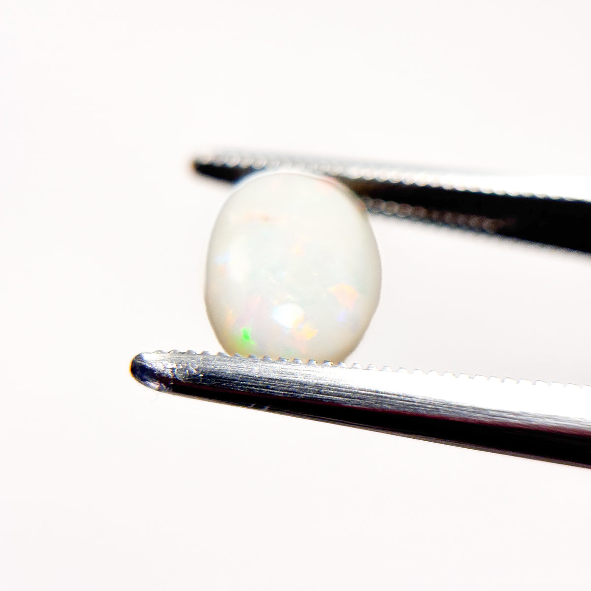 White Opal Multicolour 10x7x3.5 Cabochon Oval 1.8 Carat