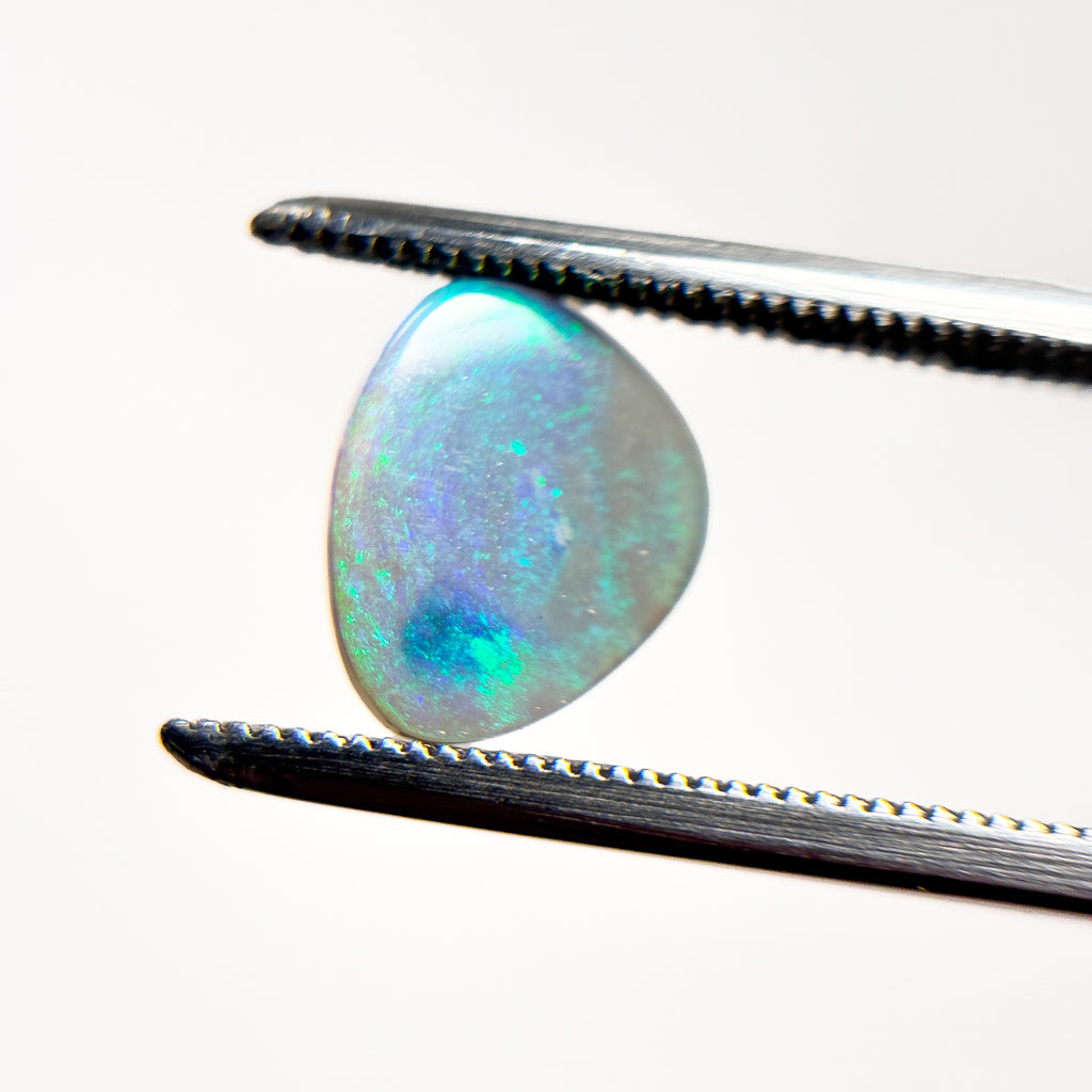 Semi Black Opal Green Blue 9x8x2 Cabochon Freeform 1.00 Carat