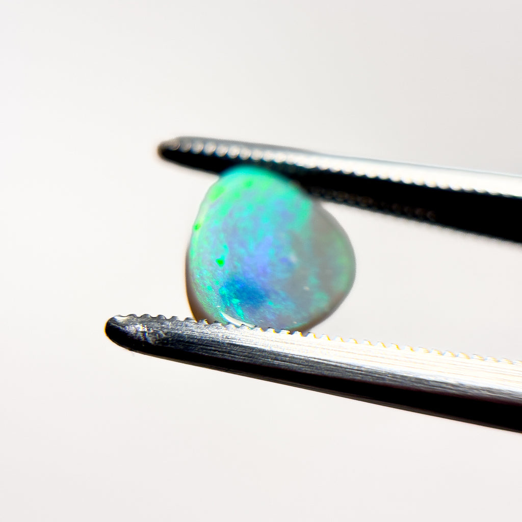 Semi Black Opal Green Blue 9x8x2 Cabochon Freeform 1.00 Carat