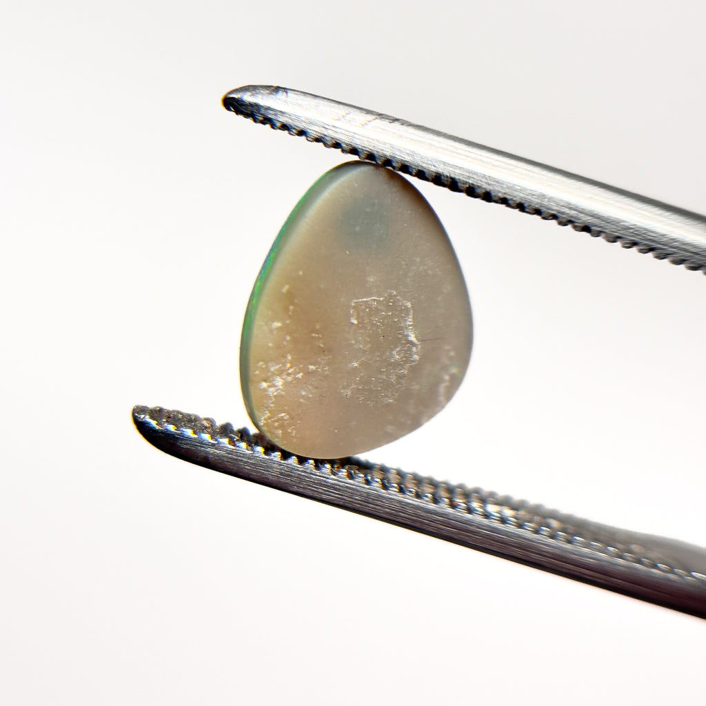Semi Black Opal Green Blue 9x8x2 Cabochon Freeform 1.00 Carat