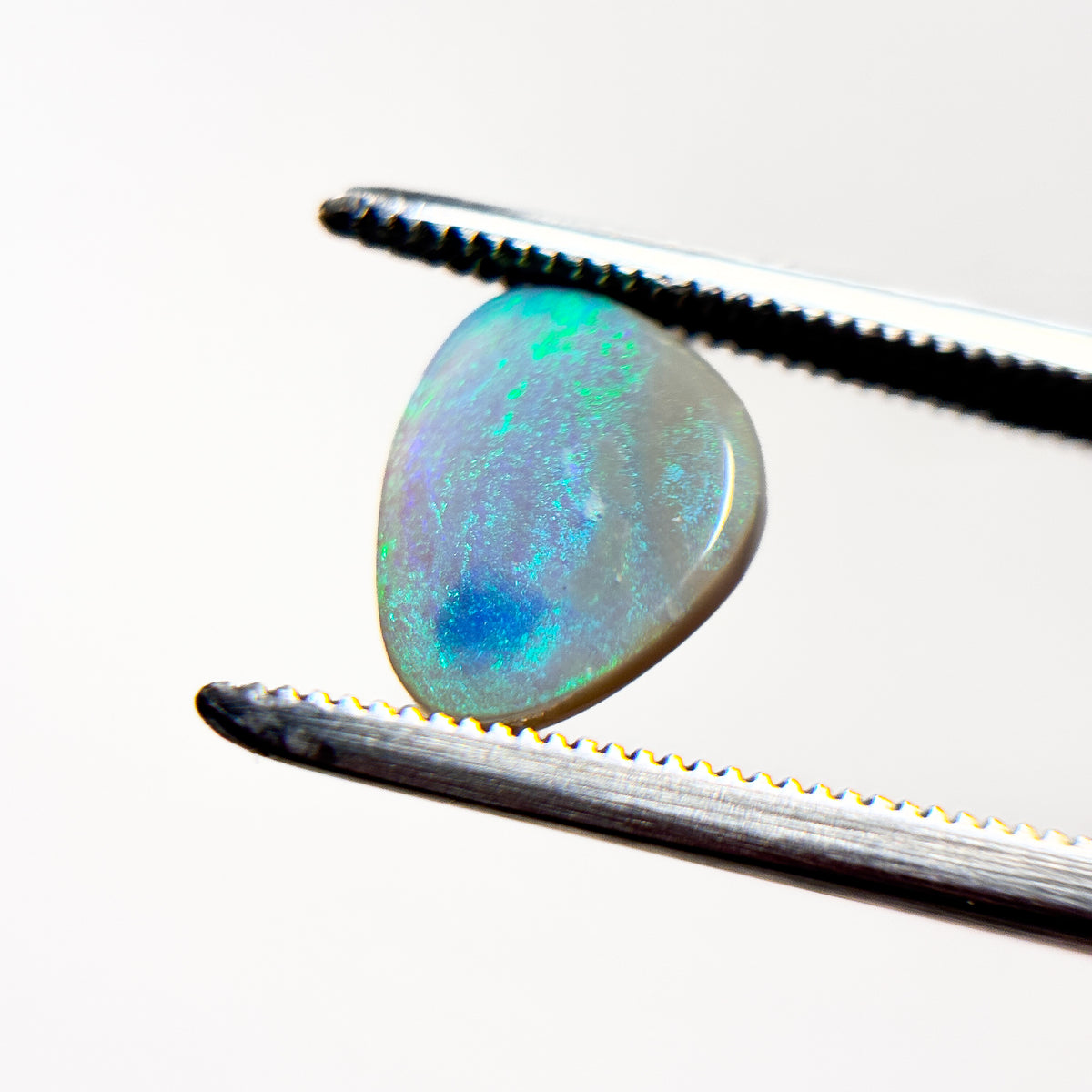 Semi Black Opal Green Blue 9x8x2 Cabochon Freeform 1.00 Carat