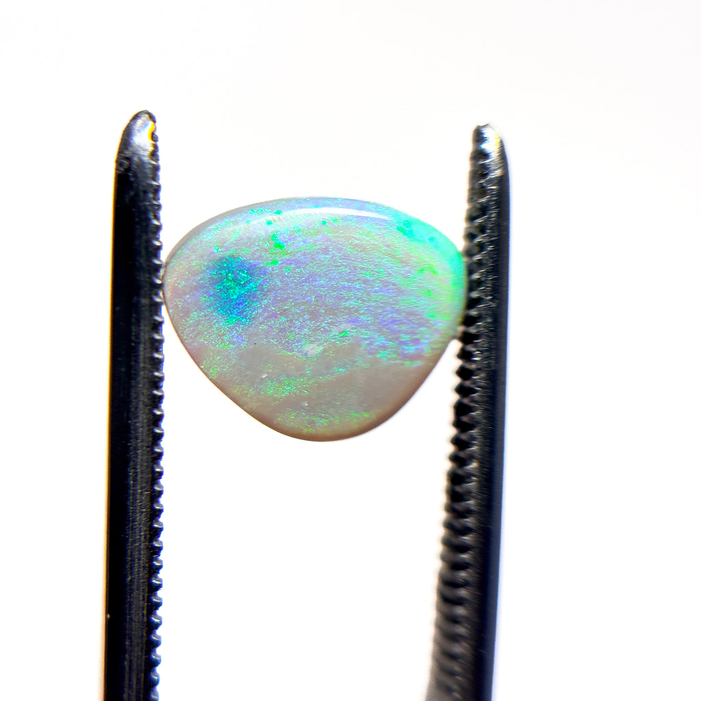 Semi Black Opal Green Blue 9x8x2 Cabochon Freeform 1.00 Carat