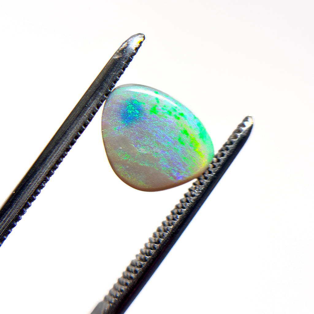 Semi Black Opal Green Blue 9x8x2 Cabochon Freeform 1.00 Carat
