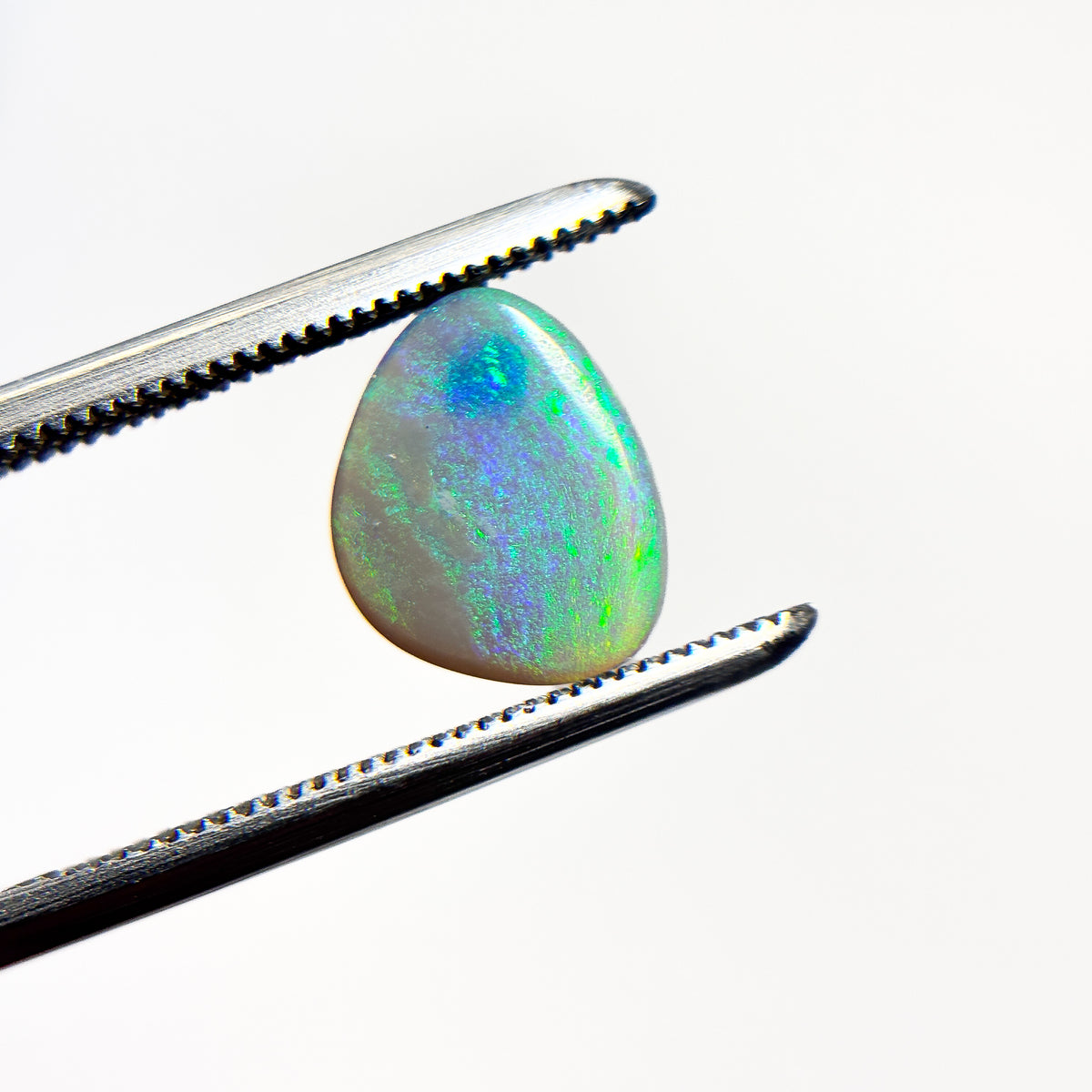 Semi Black Opal Green Blue 9x8x2 Cabochon Freeform 1.00 Carat
