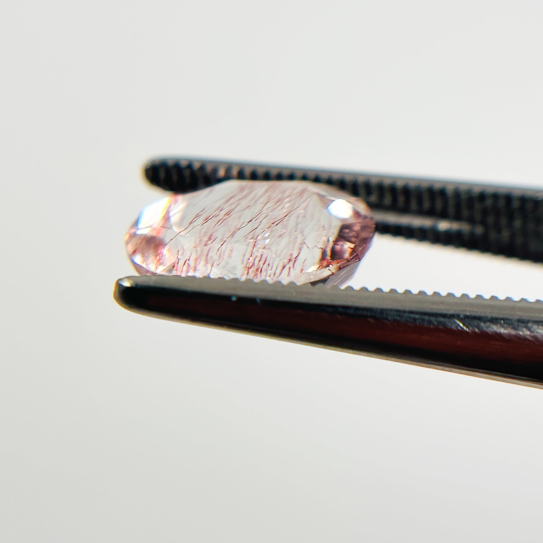 Clear Pink Rutilted Quartz 10x8x5.4 Facet Oval 2.5 Carat