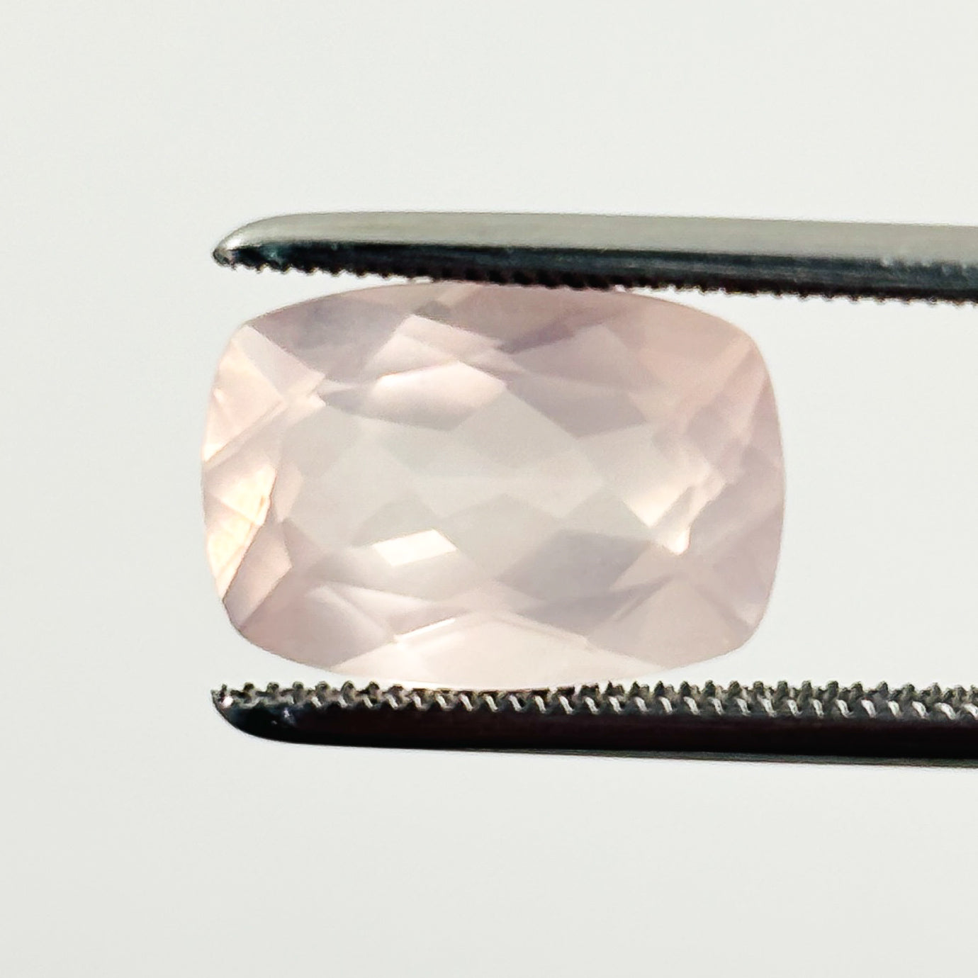 Rose Quartz 13x9x6 Facet Cushion 4.70 Carat