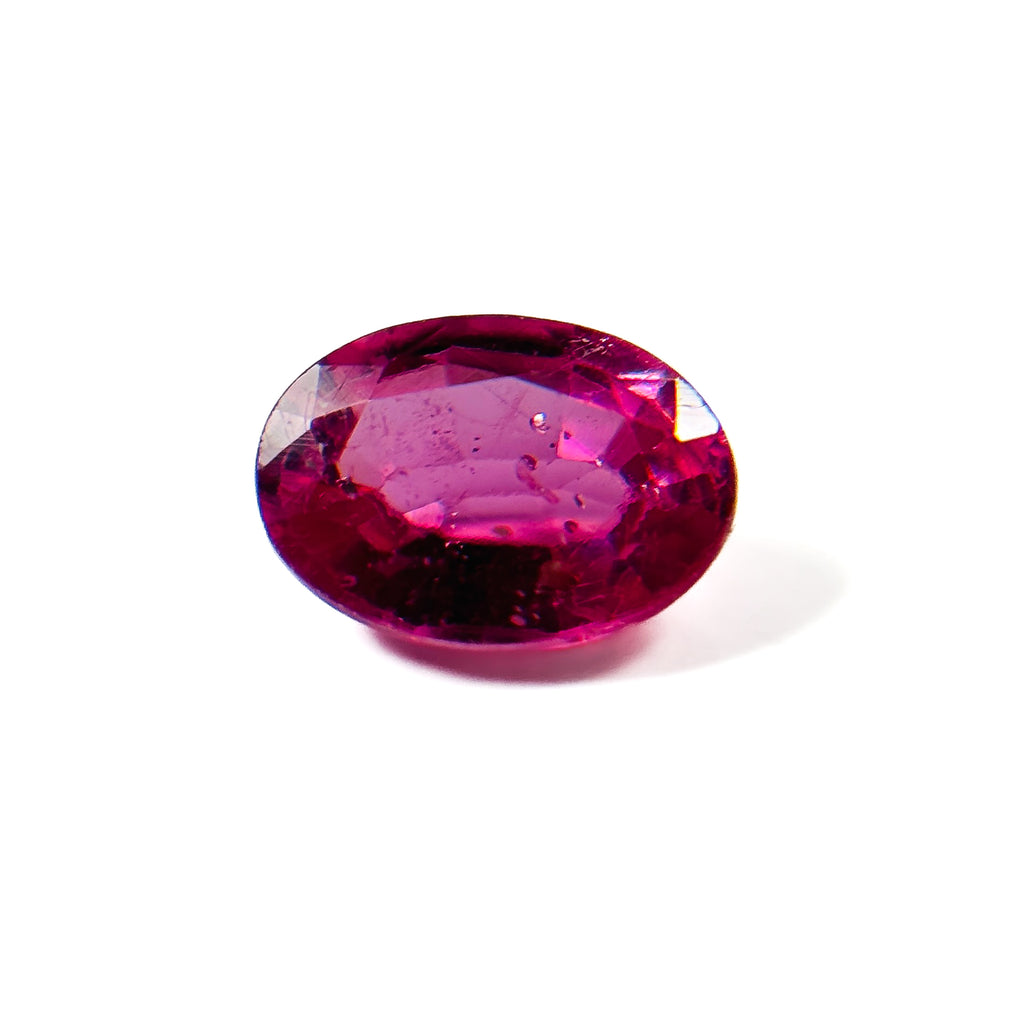 African Red Pink Ruby 7x5x3 Facet Oval 1.05 Carat Glass Filled