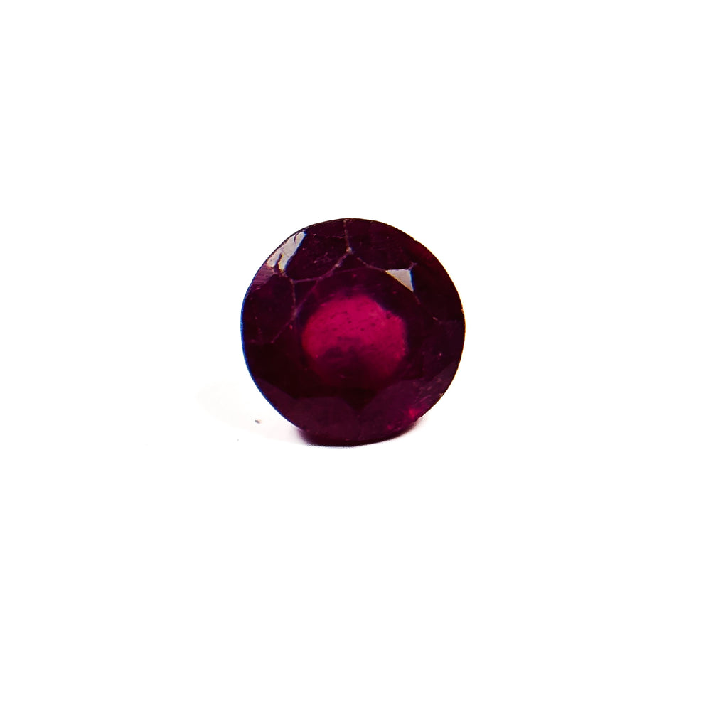 African Red Pink Ruby 6x6x3.2 Facet Round 1.00 Carat Glass Filled