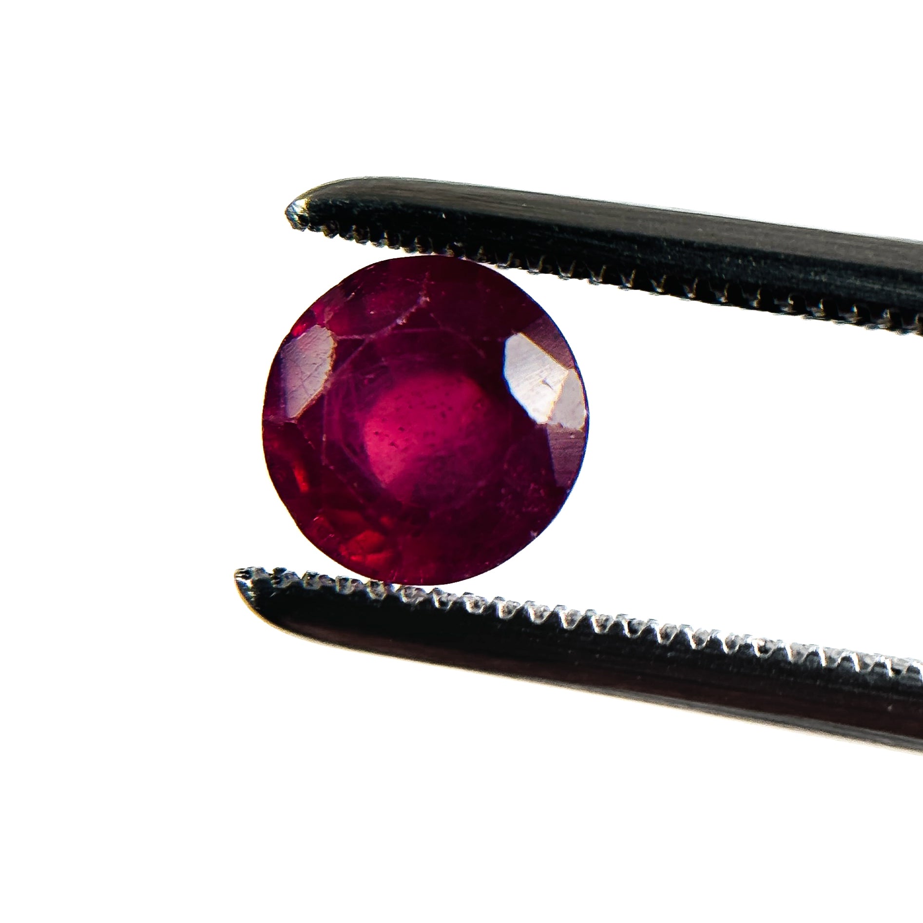 African Red Pink Ruby 6x6x3.2 Facet Round 1.00 Carat Glass Filled