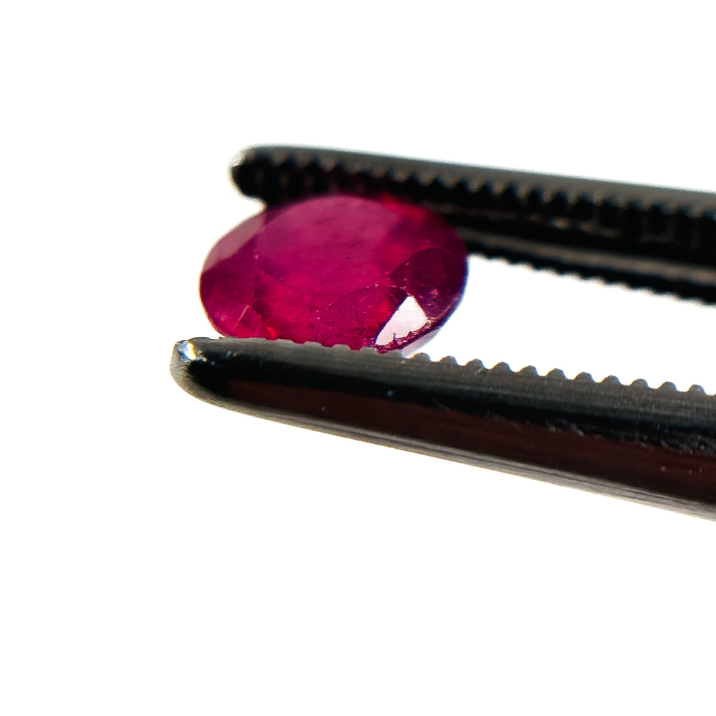 African Red Pink Ruby 6x6x3.2 Facet Round 1.00 Carat Glass Filled