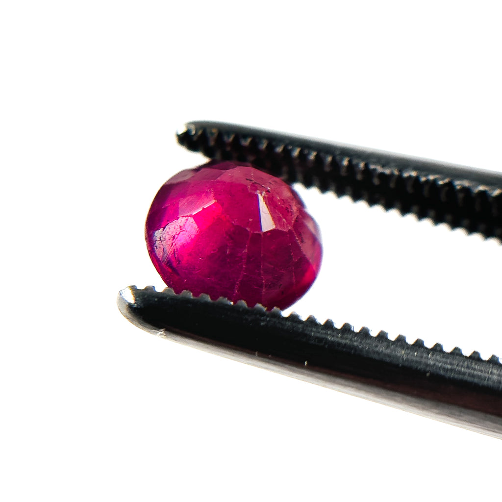 African Red Pink Ruby 6x6x3.2 Facet Round 1.00 Carat Glass Filled