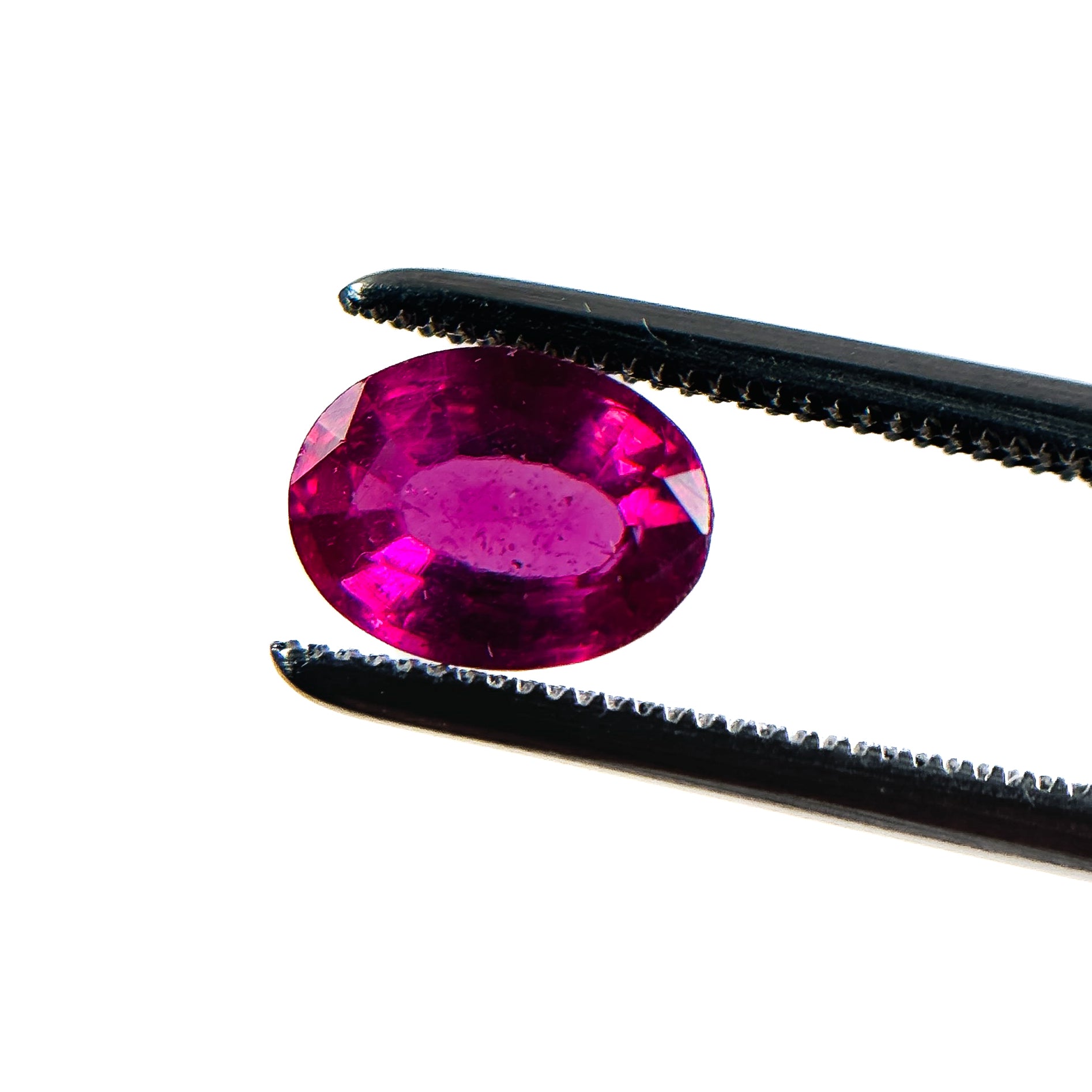 African Red Pink Ruby 10x8x3.4 Facet Oval 1.5 Carat Glass Filled