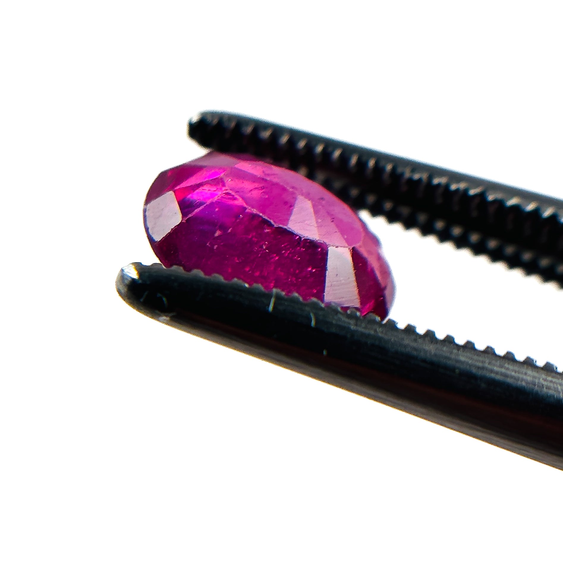 African Red Pink Ruby 10x8x3.4 Facet Oval 1.5 Carat Glass Filled