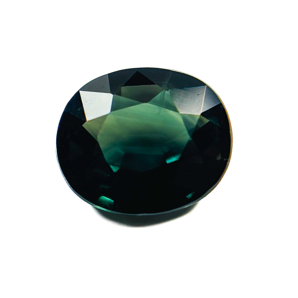 Blue Green Sapphire 6.9x8.1x3.7 Facet Oval 2.1 Carat