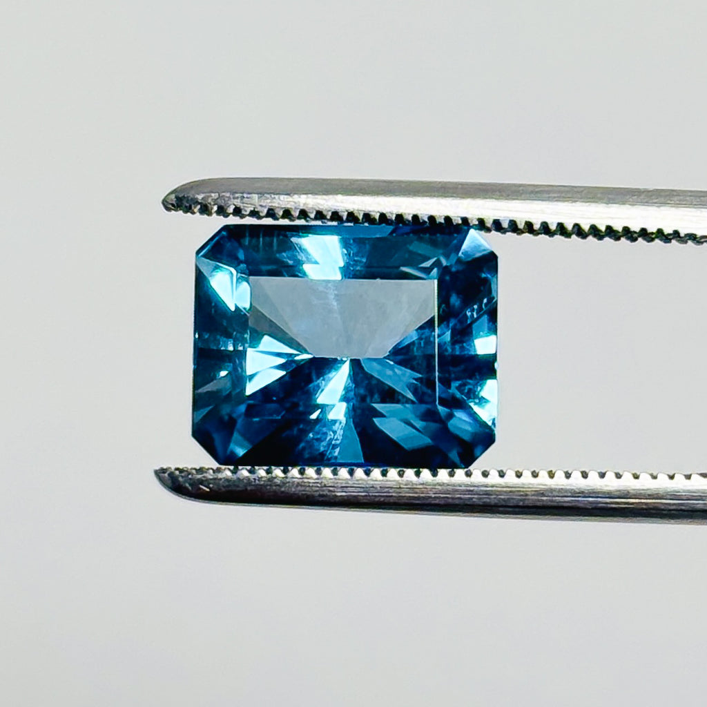 Blue Topaz 10x8x6 Facet Fancy Emerald 4.15 Carat