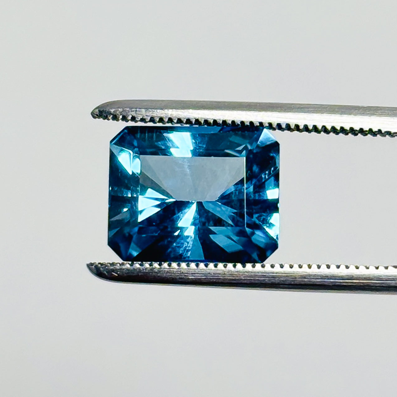 Blue Topaz 10x8x6 Facet Fancy Emerald 4.15 Carat