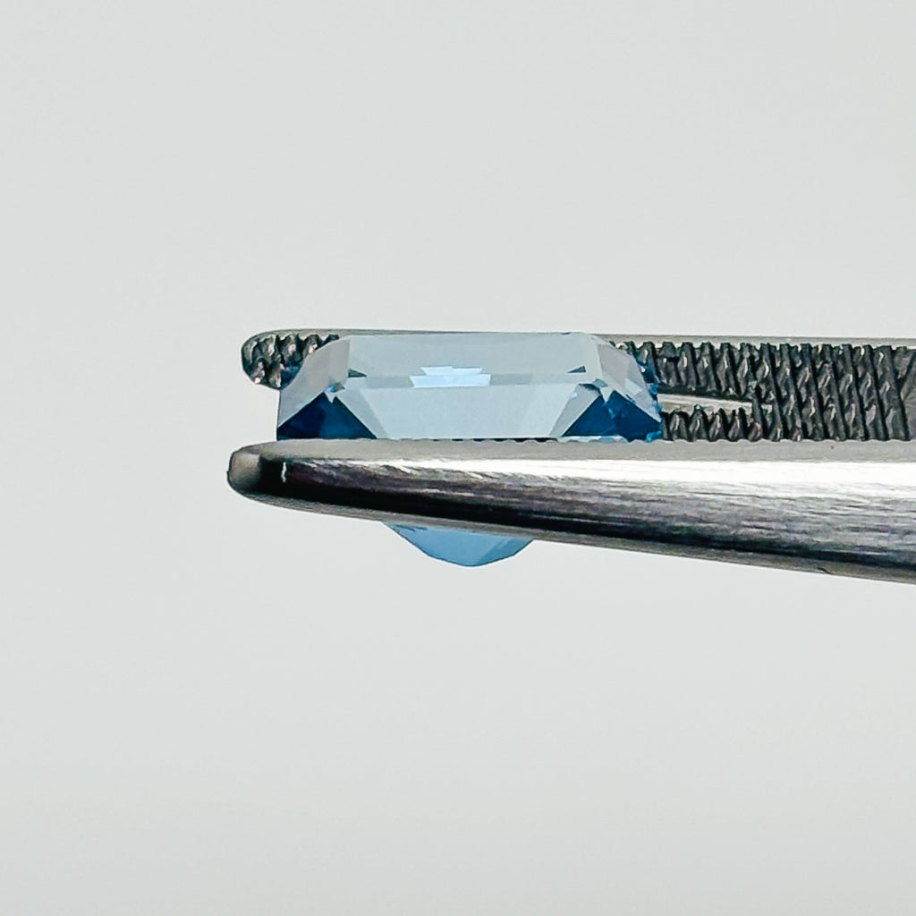 Blue Topaz 10x8x6 Facet Fancy Emerald 4.15 Carat