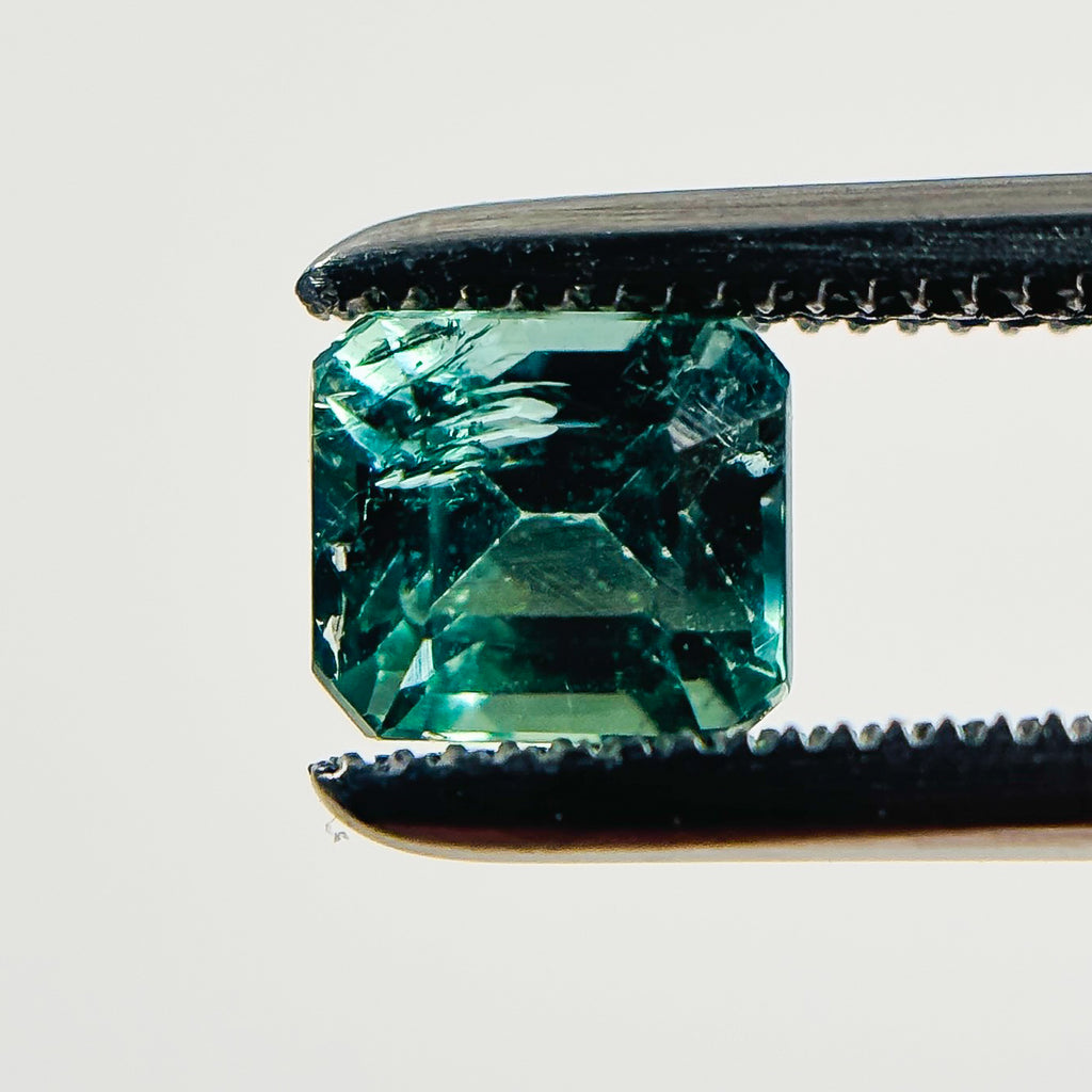 Green Tourmaline 5x4.6x4 Facet Rectangle 0.85 Carat