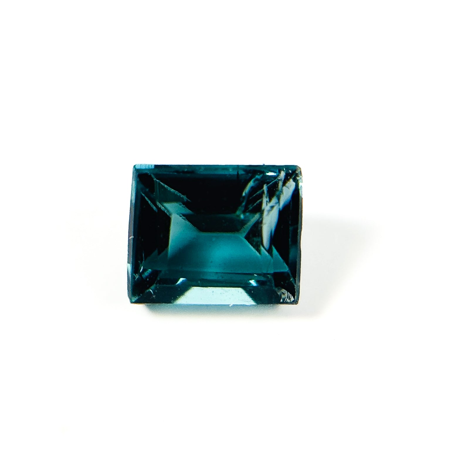 Blue Teal Tourmaline 4.5x4.2x2.7 Facet Rectangle 0.40 Carat