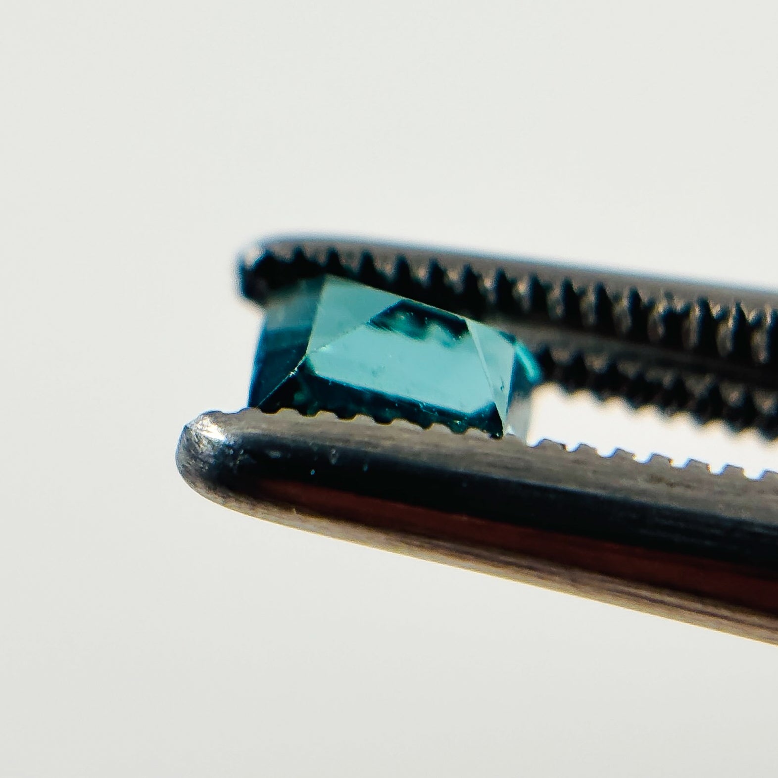 Blue Teal Tourmaline 4.5x4.2x2.7 Facet Rectangle 0.40 Carat