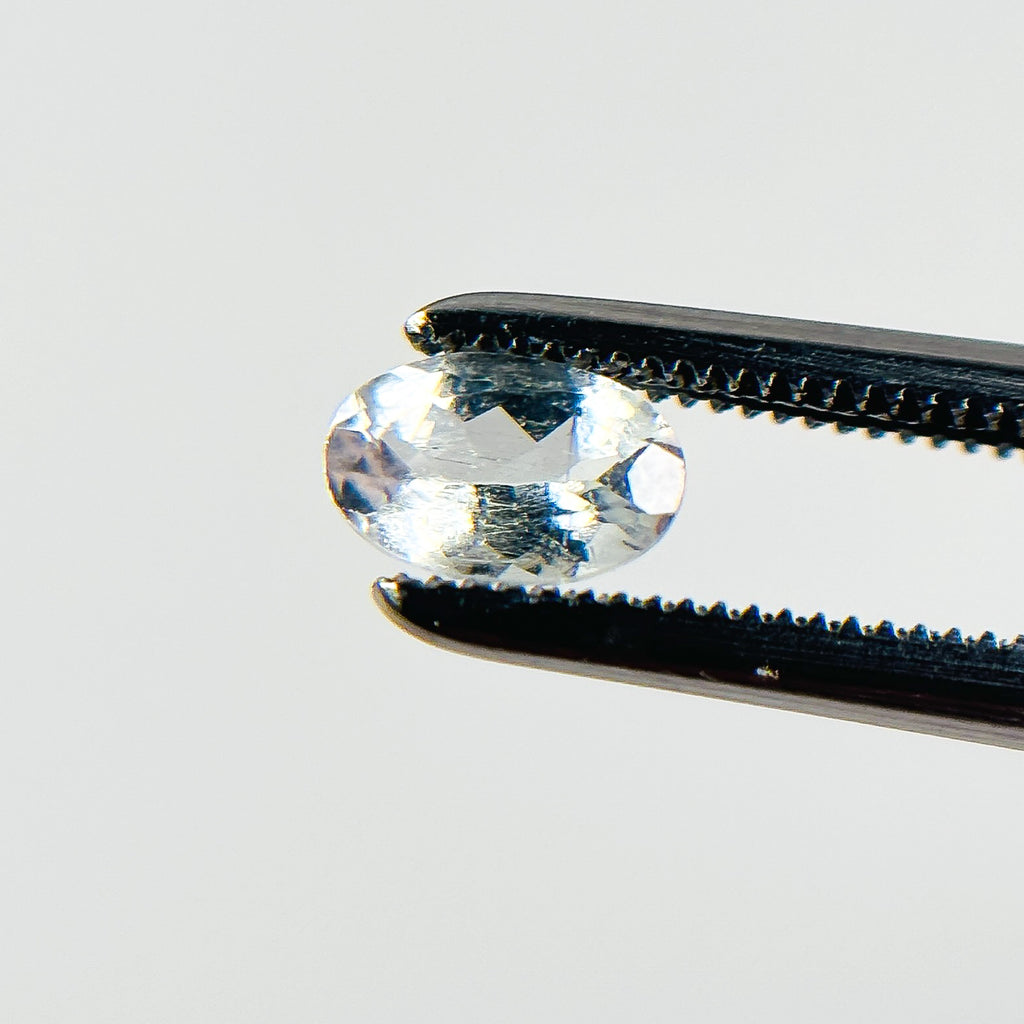 White Tourmaline 6x4.9x2.7 Facet Oval 0.40 Carat