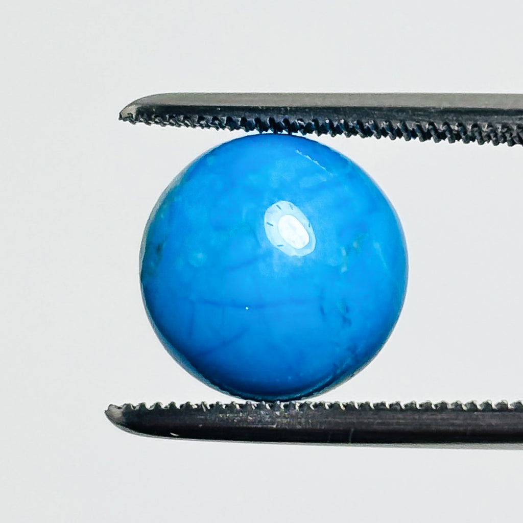 Chinese Turquoise 10x10x4.5 Cabochon Round 3.85 Carat