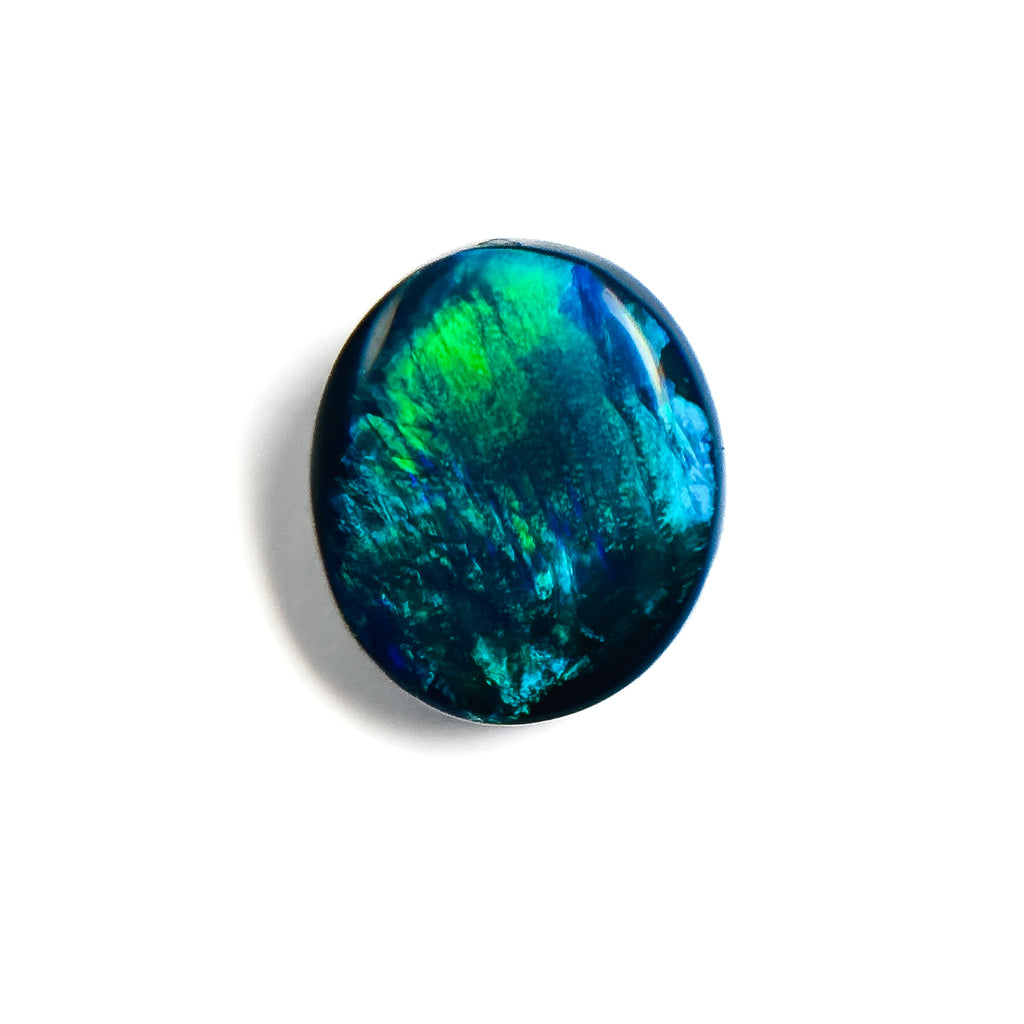 Black Opal Blue Green 10x8x3 Cabochon Oval 1.60 Carat